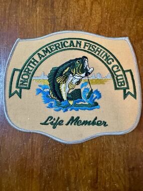 North American Fishing Club Life Member Bass Fish Embroidered Patch Iron/sew On